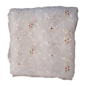 KIDSLine Sheer Single Curtain Panel Pink White Green Flowers Vines 80"Lx44"W